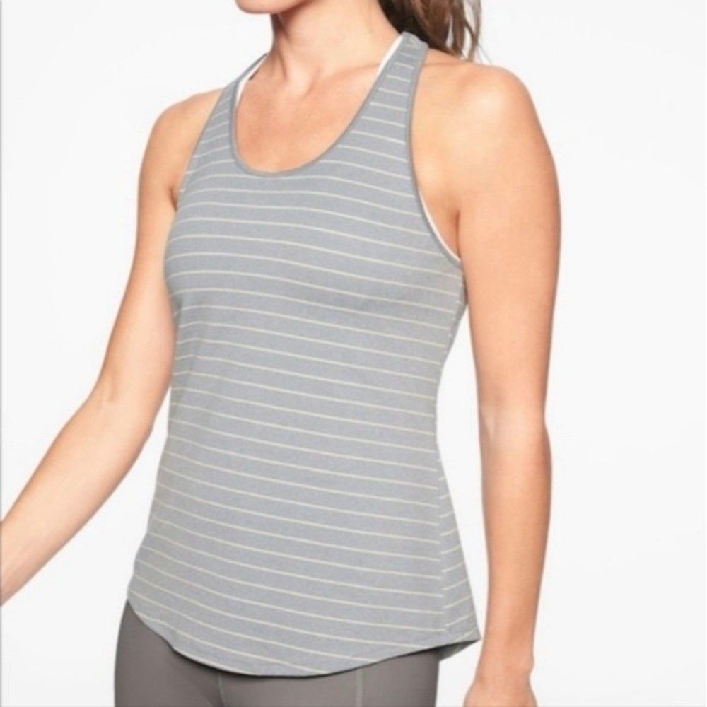 Athleta Inversion Striped Workout Tank Top Size S